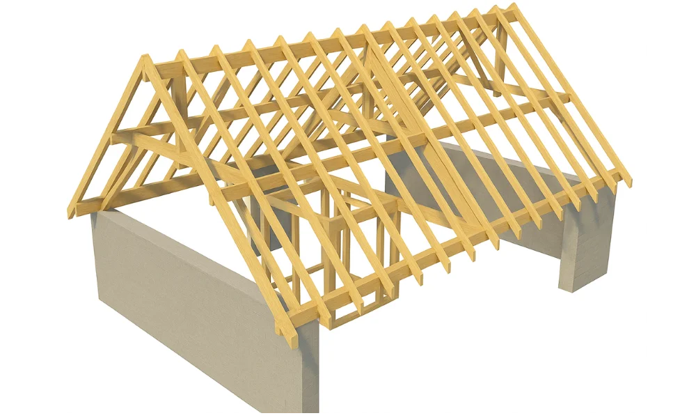 plan de charpente en 3D réalisé par Audomar'Bois à Saint-Omer (62)