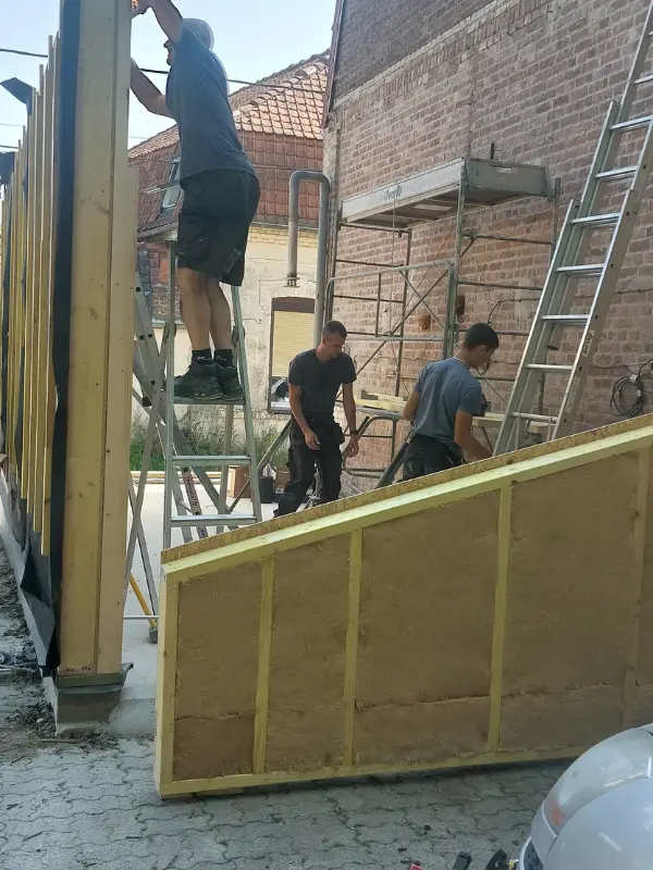 construction du nouveau garage à Enquin les Mines, Audomar'Bois à Saint-Omer (62)