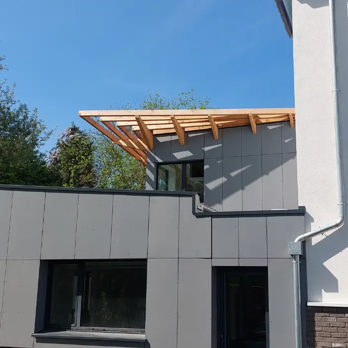 extension de maison moderne en bois par notre équipe Audomar'Bois à Saint-Omer (62)