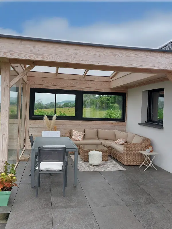fin de chantier pour une extension de maison à Longueville, par Audomar'Bois Saint-Omer (62)