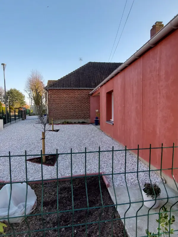 chantier garage terminé à Saint-Martin-Lez-Tatinghem, par Audomar'Bois (62)