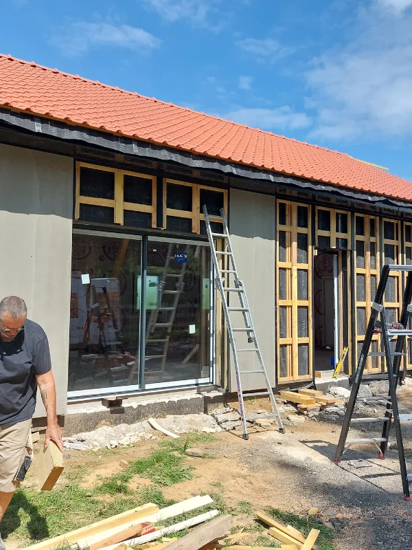 toiture terminée sur le chantier de Selles, Audomar'bois à Saint-Omer (62)