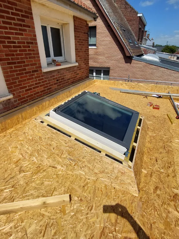 installation du puit de lumière véranda Hazebrouck (59)